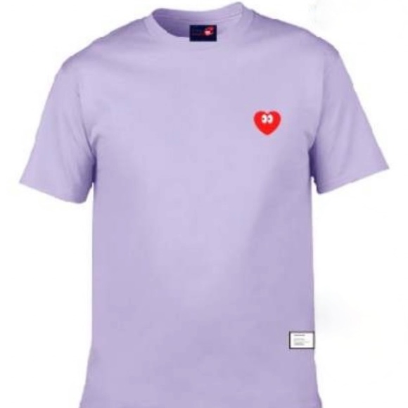 COPY - Crazy Hearts Embroidered Heart T-shirt in Lavender - Picture 2 of 2